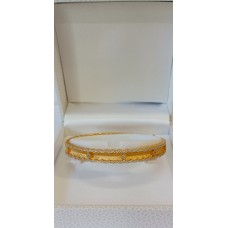 Ασημένιο βραχιόλι επίχρυσο χειροπέδα σαγρέ με πέτρες (SB34)